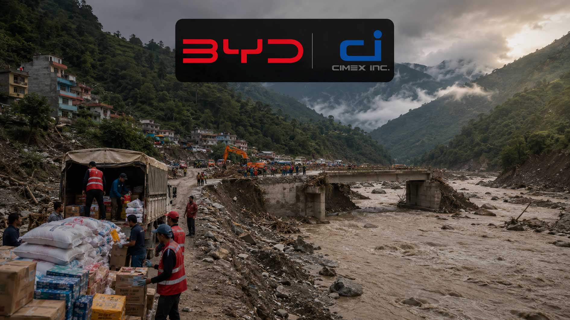 बाढीपीडितका लागि बीवाईडी र साइमेक्सले दिए ७ करोड रुपैयाँ